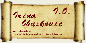 Irina Obušković vizit kartica